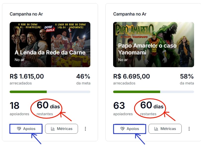 Restam menos de 60 dias para o término das nossas campanhas!