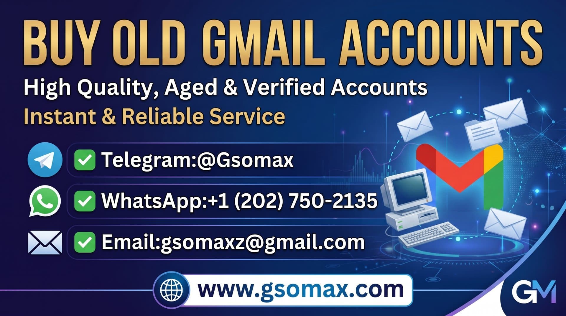 Top 10 Website Buy Gmail Accounts Aged, Bulk, New & USA