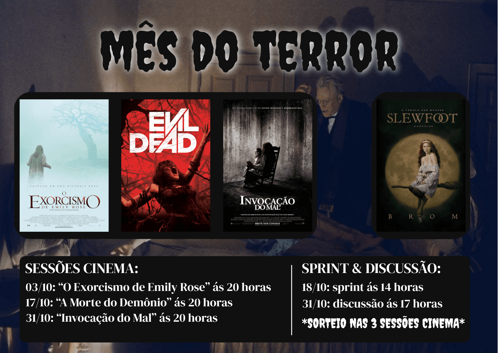 MUDANÇAS NAS DATAS DE OUTUBRO