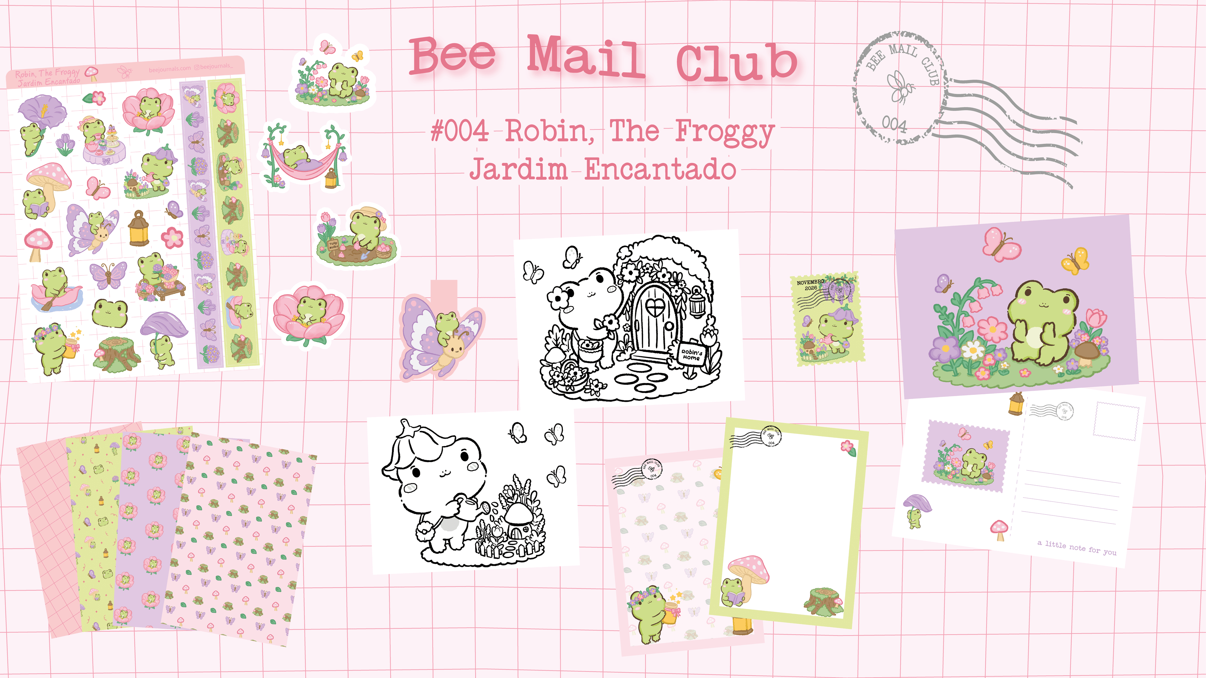 Bee Mail Club #004 Robin, The Froggy - Jardim Encantado 🪷🪻🦋