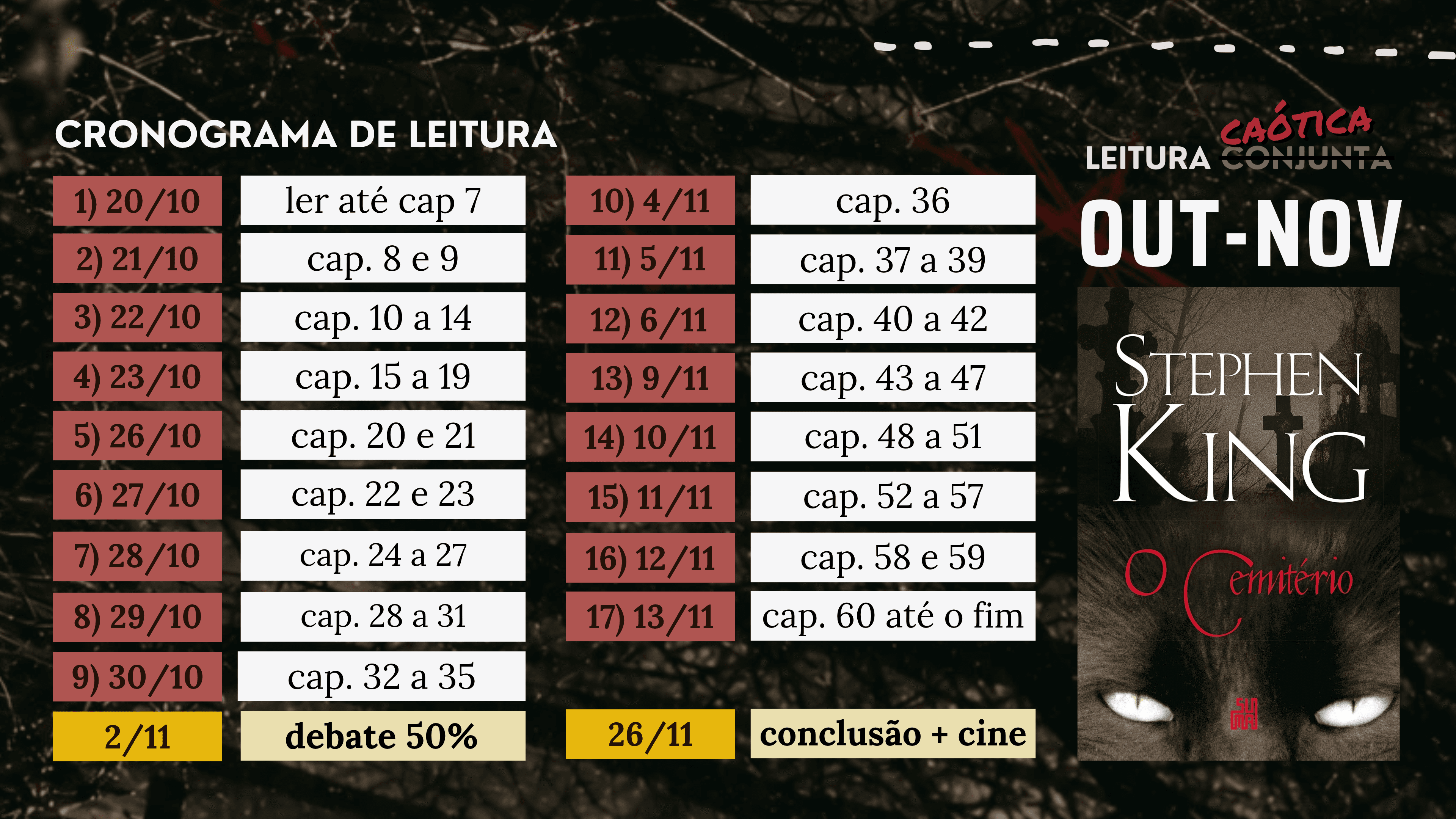 Vamos ler O Cemitério? LEITURA CAÓTICA #49 | Out-Nov/26