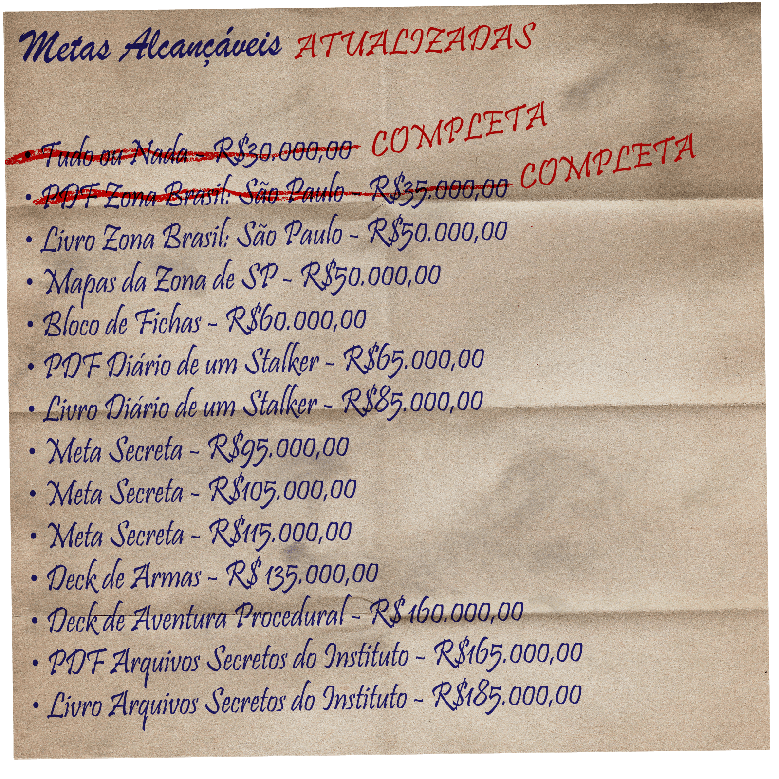 METAS ALCANÇÁVEIS REVISADAS!